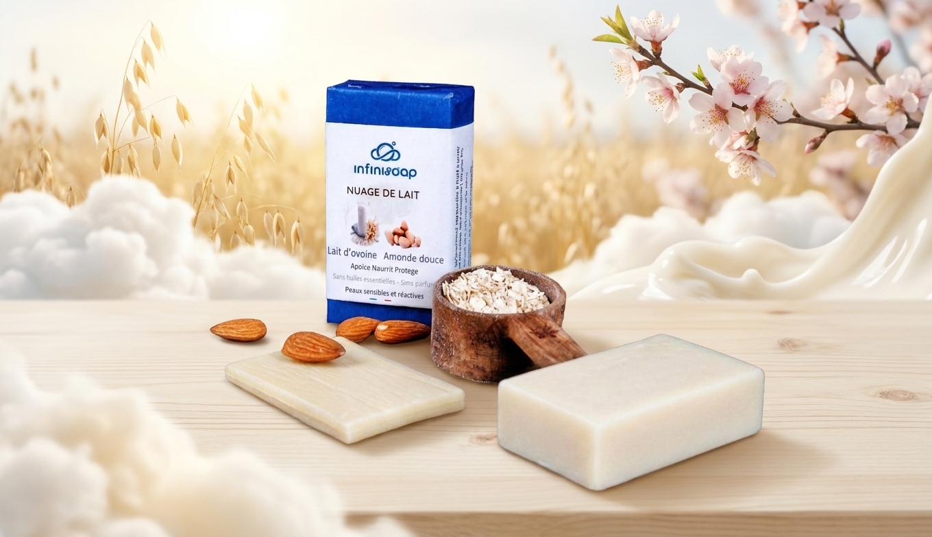 Nuage de Lait, Savon solide naturel et artisanal au format 100g