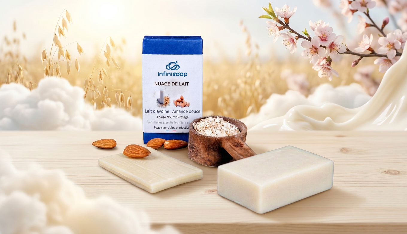 Nuage de Lait, Savon solide naturel et artisanal au format 100g